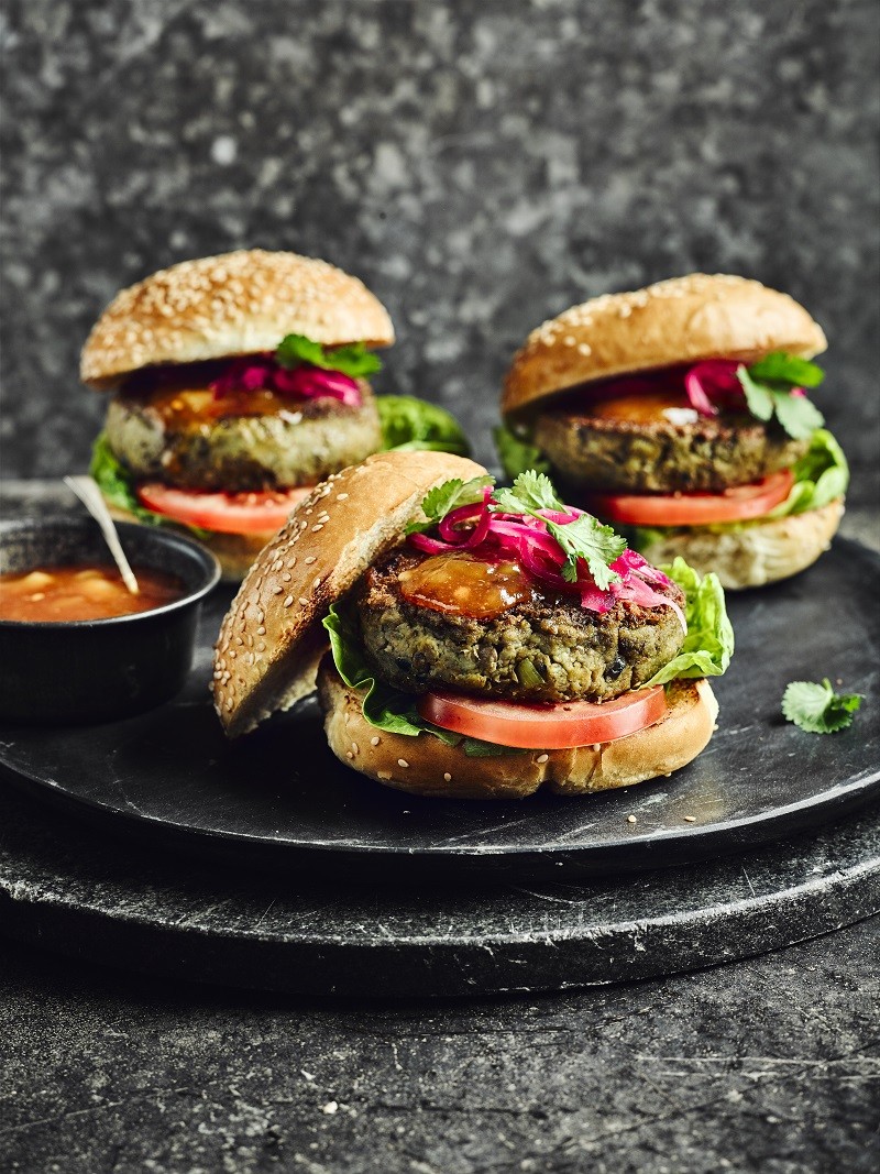 Spicy lentil burgers