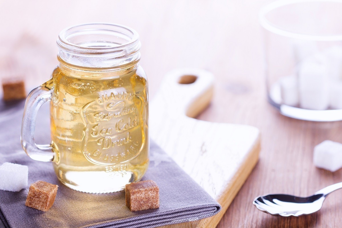 Inverted sugar syrup in a glass jar