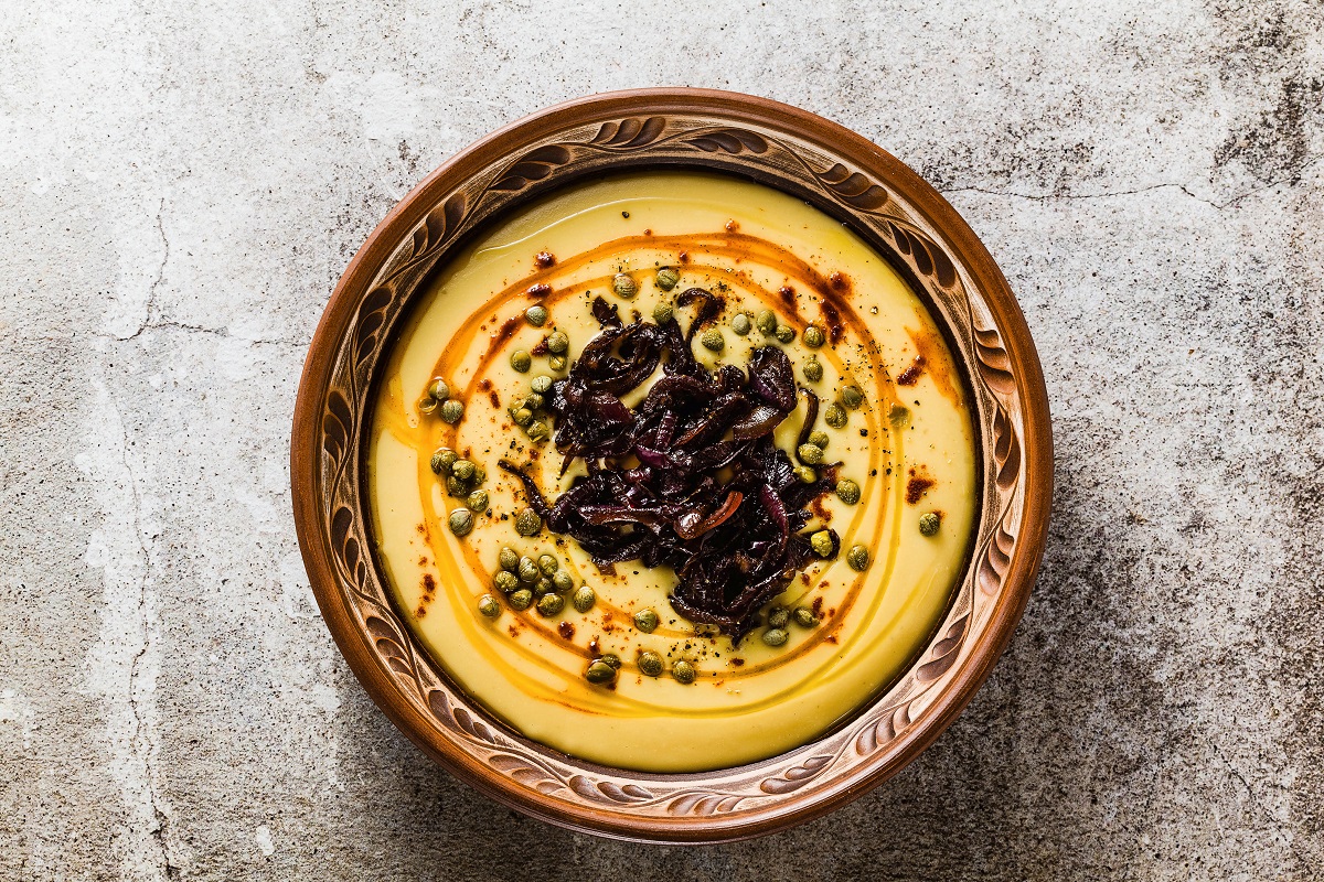 Authentic Greek Fava recipe, Middle Eastern yellow lentil soup w