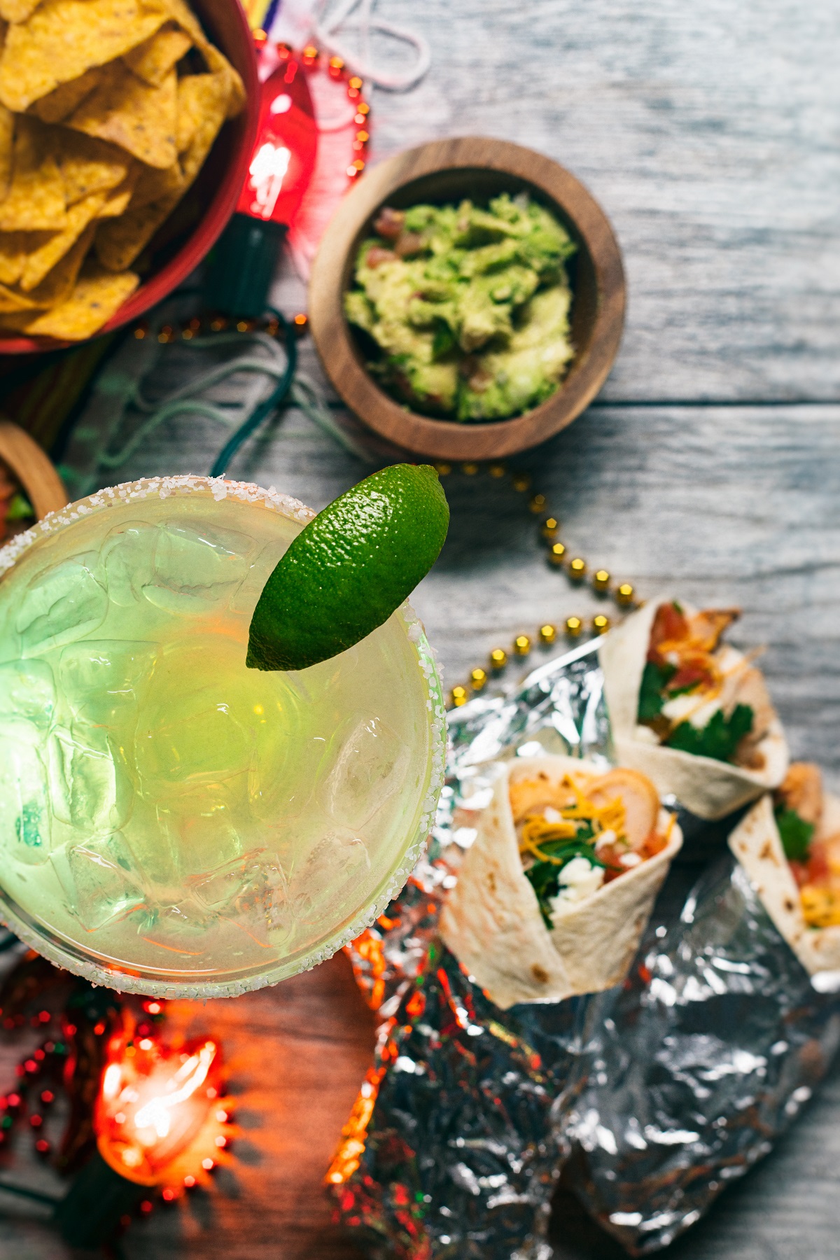 Fiesta: Focus On Rim Of Margarita Glass With Salt
