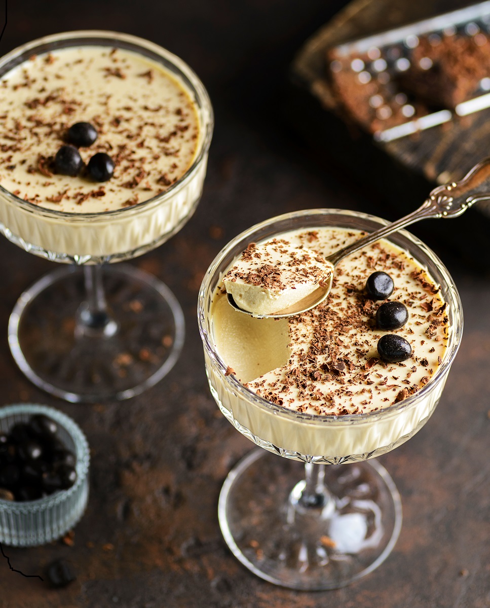 coffee panna cotta with chocolate