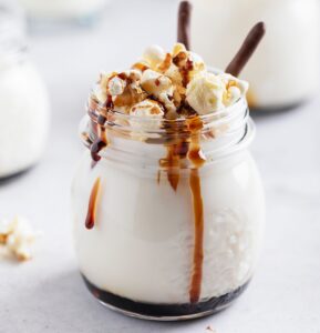 Smoothie with milk and caramel