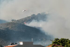 Φωτιές στην Αττική: Ο Γρηγόρης στο πλευρό των πυροσβεστών και των αστυνομικών