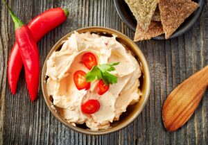 cream cheese with chili and tomato, dip sauce