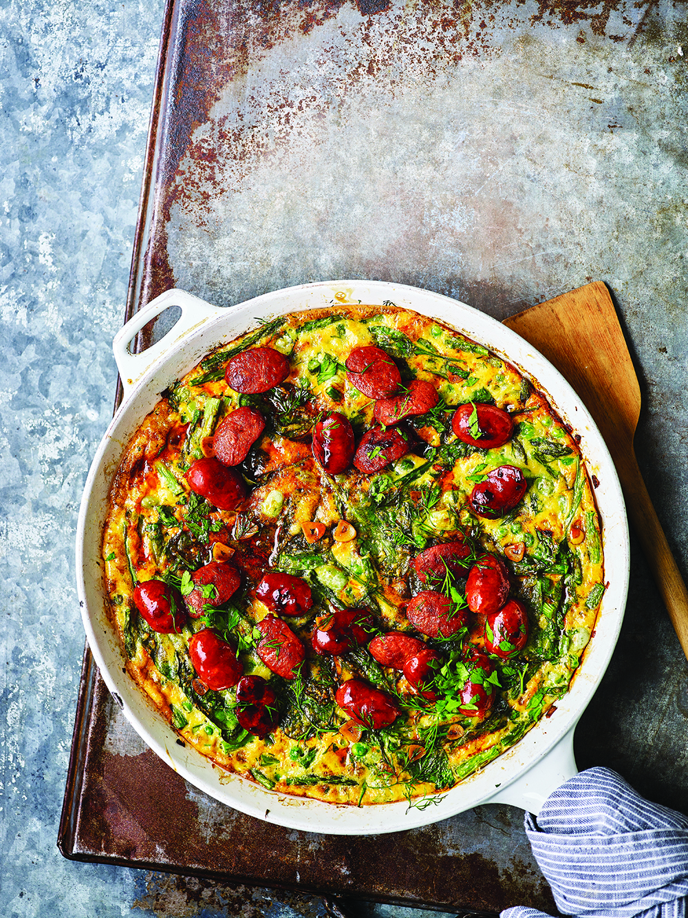 Spring Frittata Crispy ChorizoCrispy Chorizo Fritatta