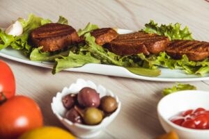 cooked seitan dishes, vegan and vegetarian food