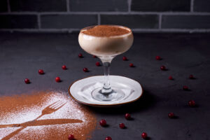 Sweet,Dessert,In,A,Glass,On,A,Dark,Background