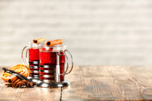 Red,Drink,Glasses,And,Wall,Of,White,And,Gray,Color