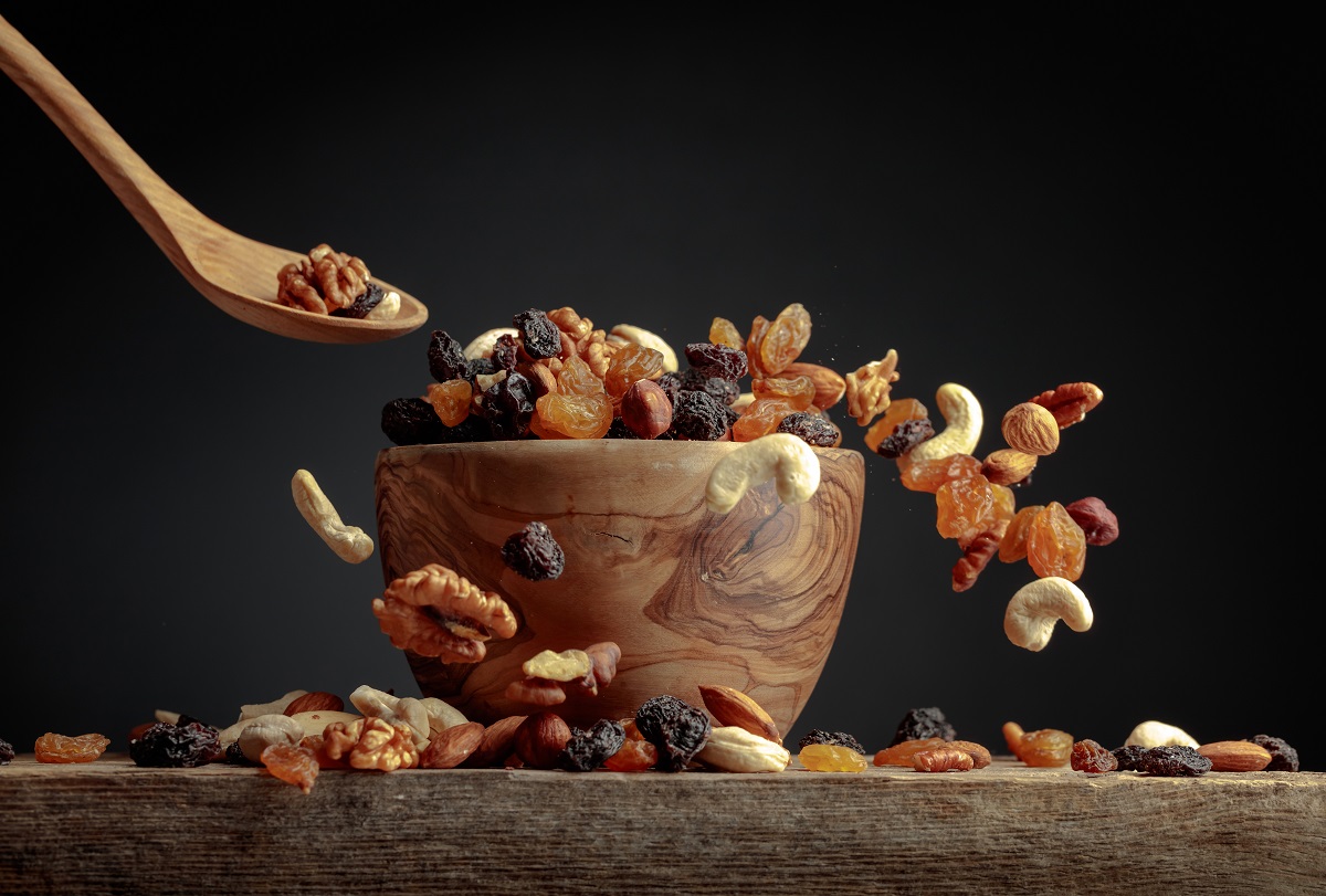 Flying,Dried,Fruits,And,Nuts.,The,Mix,Of,Dried,Nuts