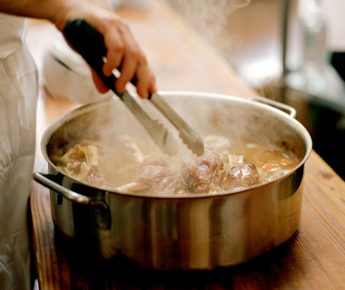 Chef cooking a Lamb Stew