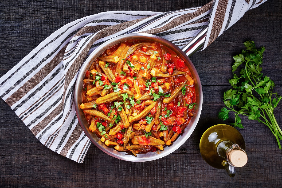 American,Southern,Vegetarian,Classic,Okra,Stew,(bamia,,Lady,Finger),With