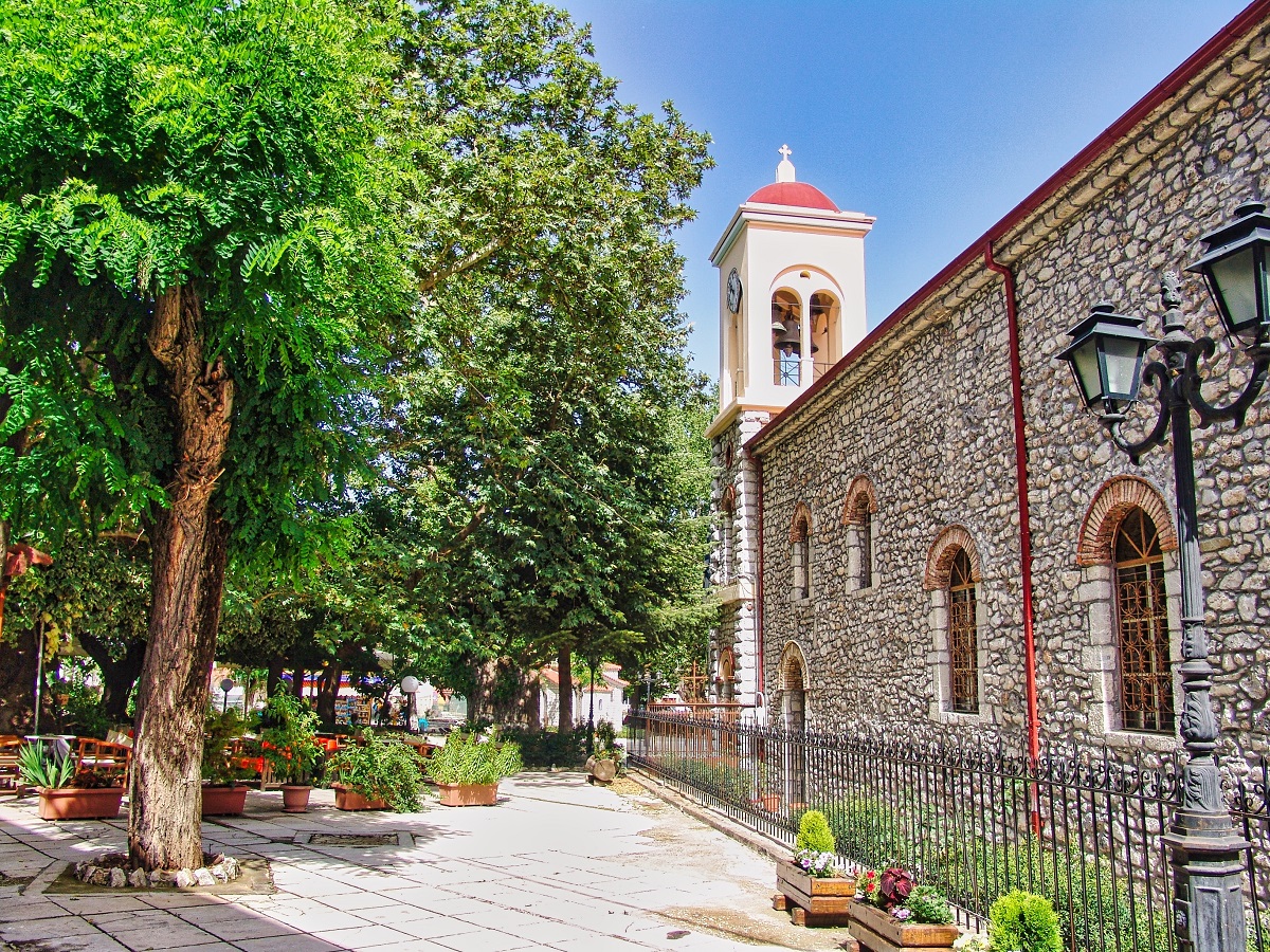 Kalavryta,,Greece,-,December,28,2010:,Main,Square,Of,The