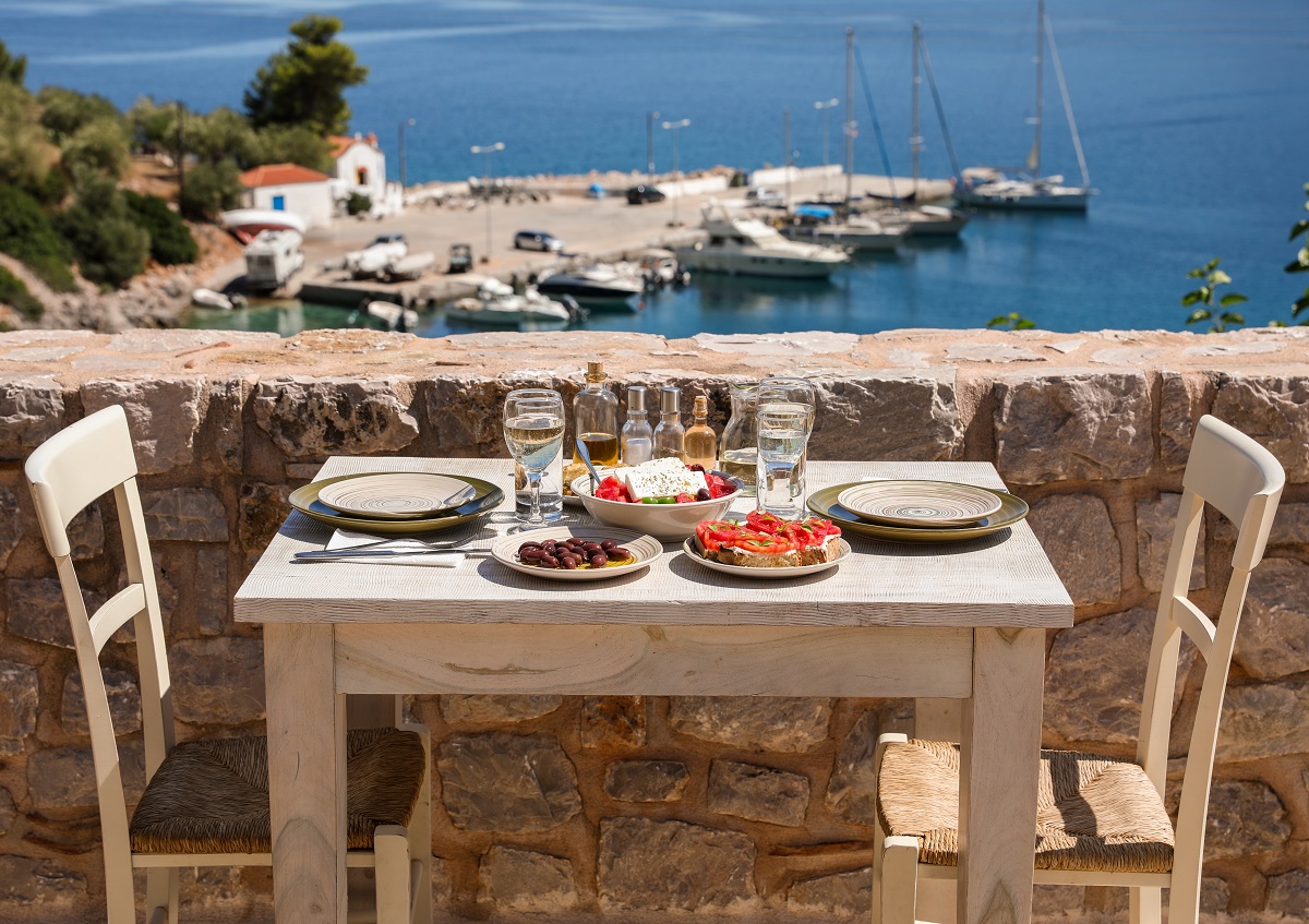 A,Table,Served,For,Two,With,Snacks,And,Drinks,On