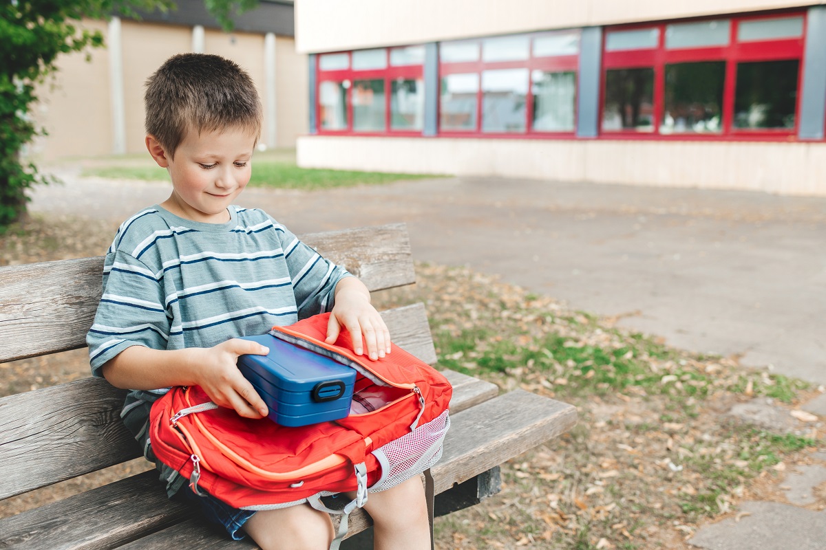 The,Boy,Sits,On,A,Bench,In,The,School,Yard