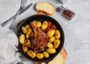 Roasted,Pork,Shank,With,Potatoes,Homemade,Lunch,Meat,Recipe