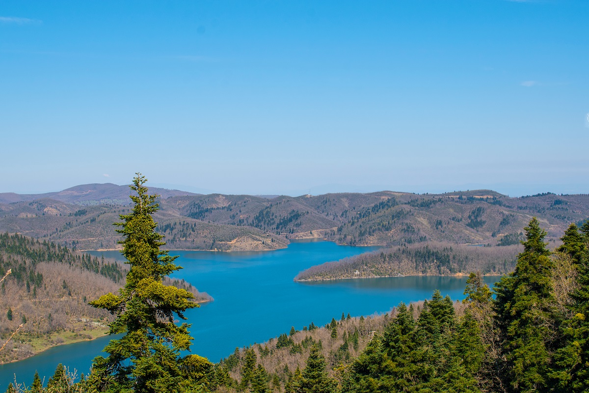 Panoramic,View,Of,Plastiras,Lake,In,Central,Greece,,Karditsa