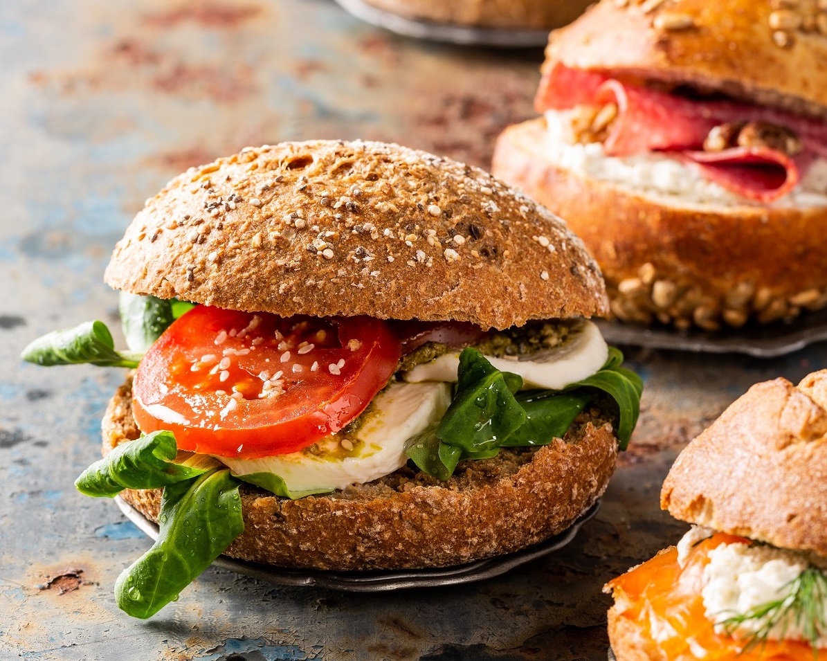 Italian,Caprese,Sandwiches,With,Fresh,Tomatoes,,Mozzarella,Cheese,And,Lamb’s