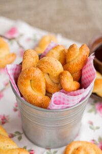 Greek,Easter,Cookies,(koulourakia),Served,In,A,Metallic,Container