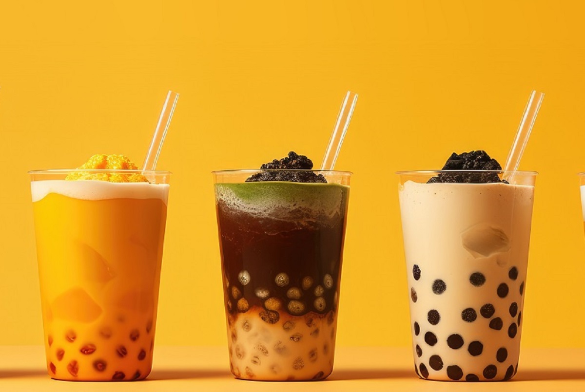 Bubble,Tea.,Glass,Of,Bubble,Tea.,Yellow,Bubble,Tea.,Taiwan