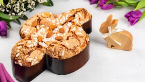Easter,Tradition,In,Italy,,Dove,Cake,Topped,With,Icing,And