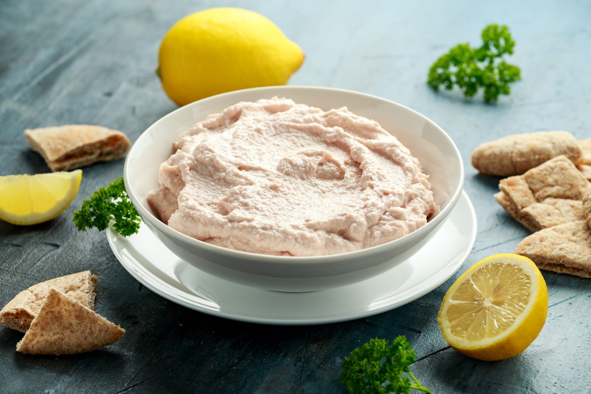 Taramasalata,Dip,Made,With,Fish,Roe,In,White,Bowl