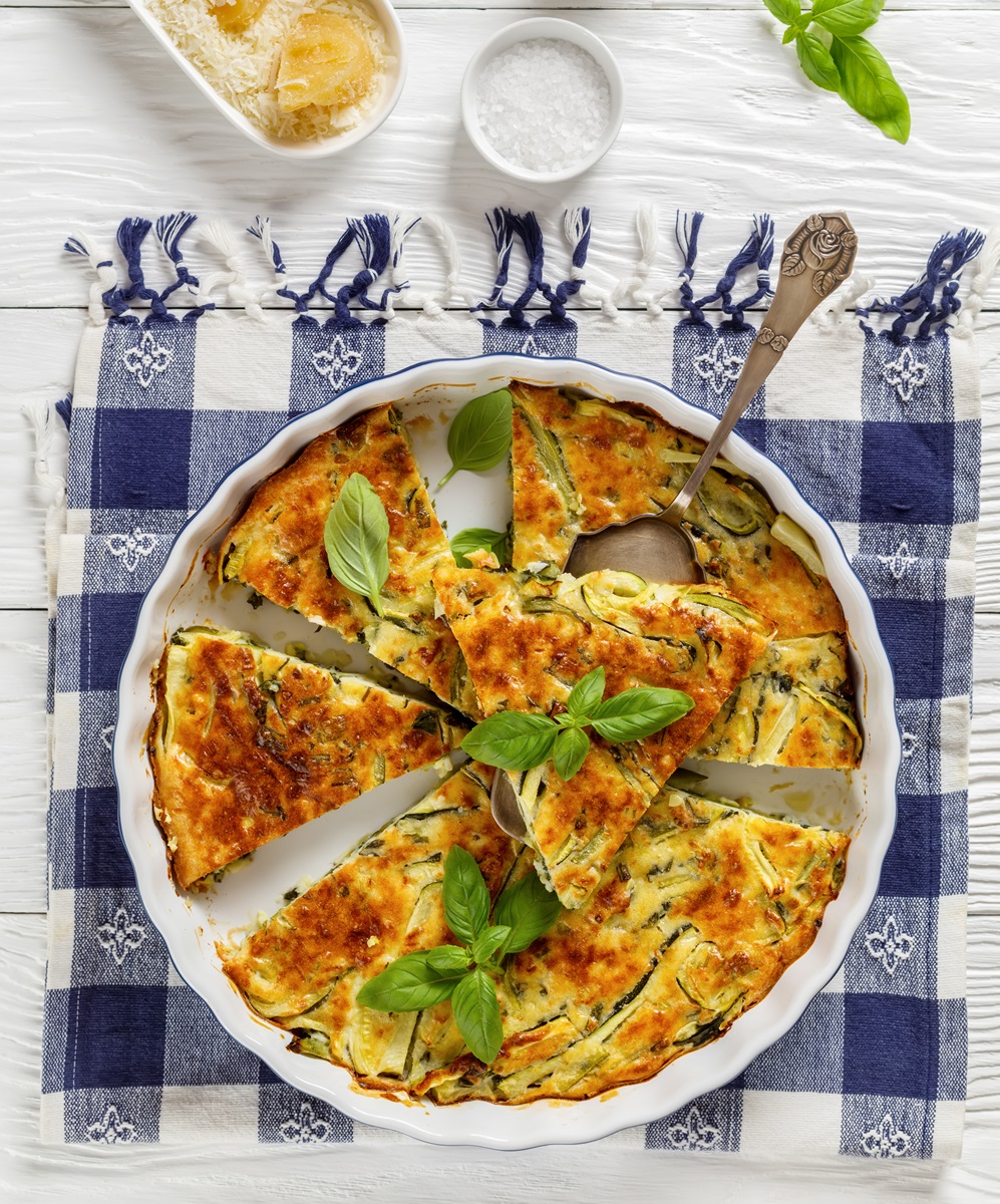 Scarpaccia,,Zucchini,Tart,Cut,In,Slices,In,A,Baking,Dish