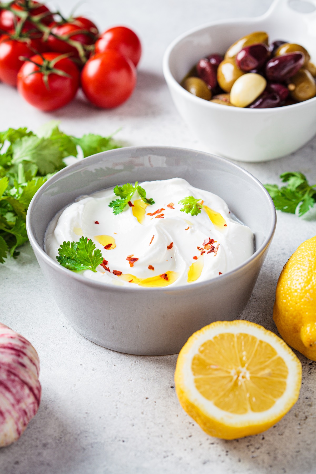 Whipped,Feta,Cheese,Dip,With,Garlic,And,Lemon,In,A