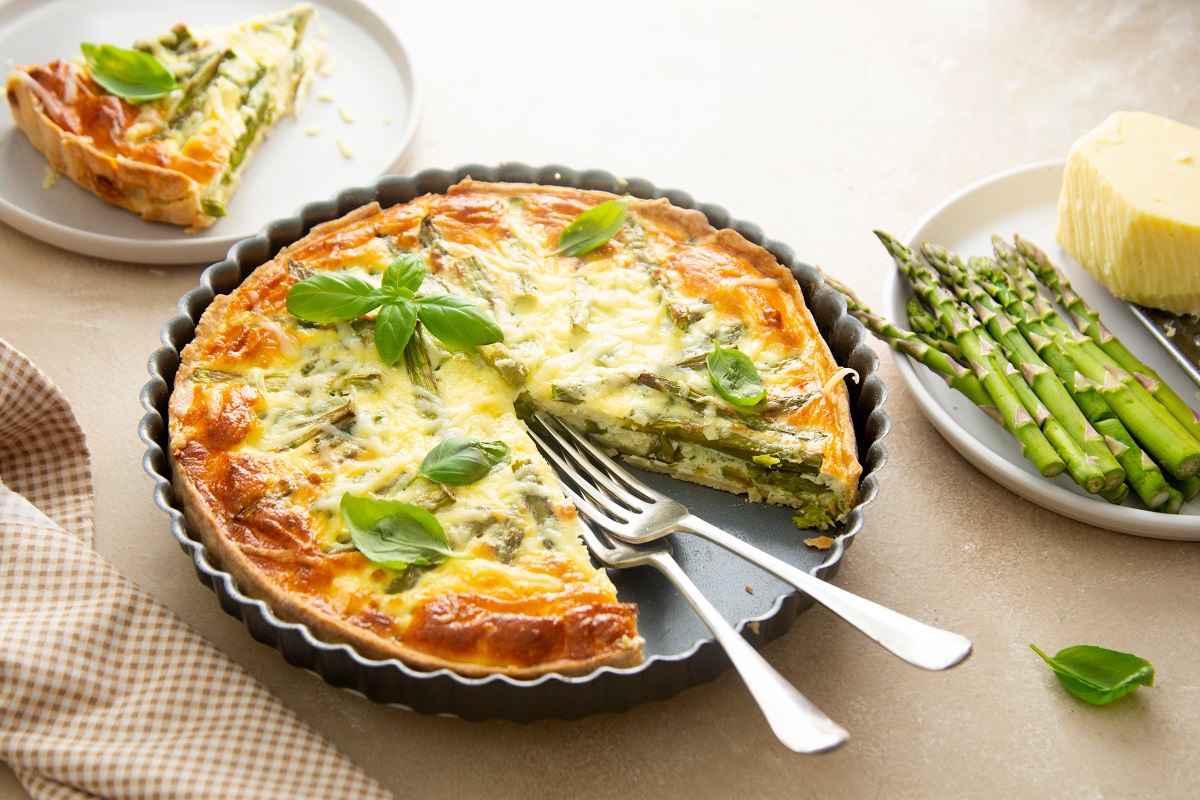 Asparagus,Tart,,Vegan,Quiche,Homemade,Pastry,,Healthy,Foods