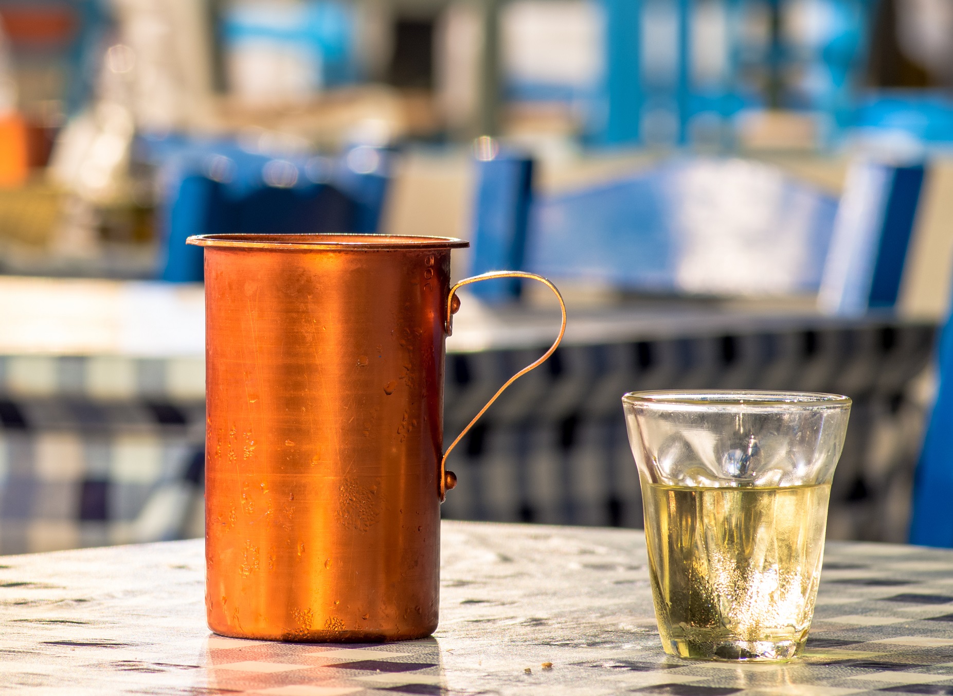 Summer,Night,With,Wine,In,A,Greek,Island,Restaurant,,Greece.