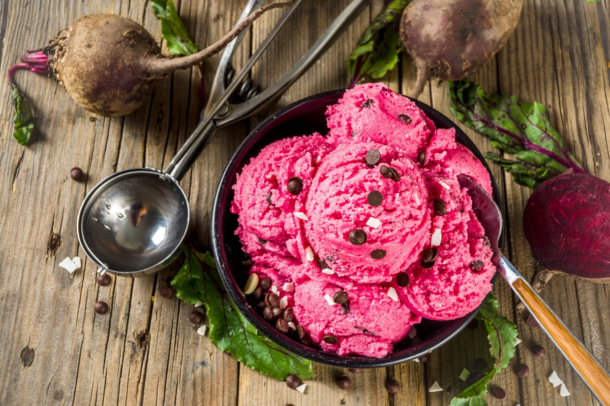 Vegan,Diet,Food,Concept.,Healthy,Beet,Root,Ice,Cream,With