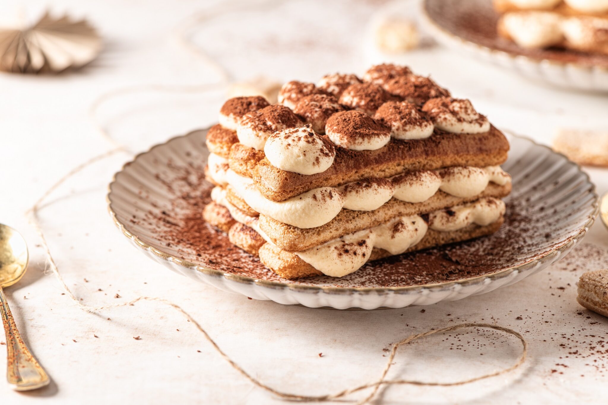 Tradition,Italian,Layered,Dessert,Tiramisu,With,Mascarpone,Cream,And,Ladyfingers