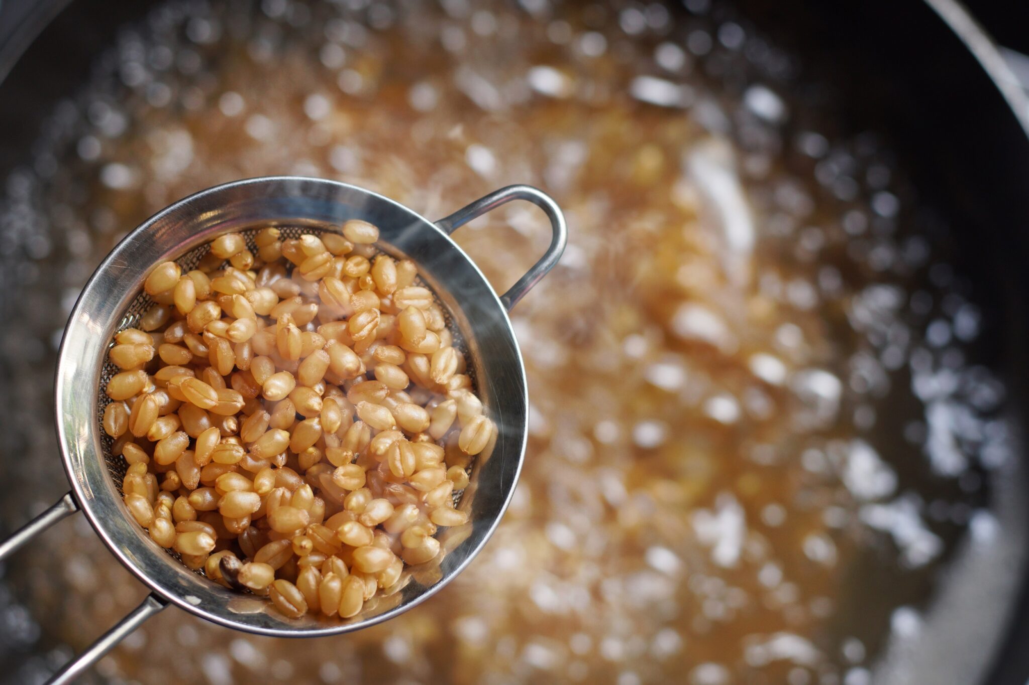 Boiling,Wheat,Rice,(,Khao,Sa,Lee),In,Culture,Market