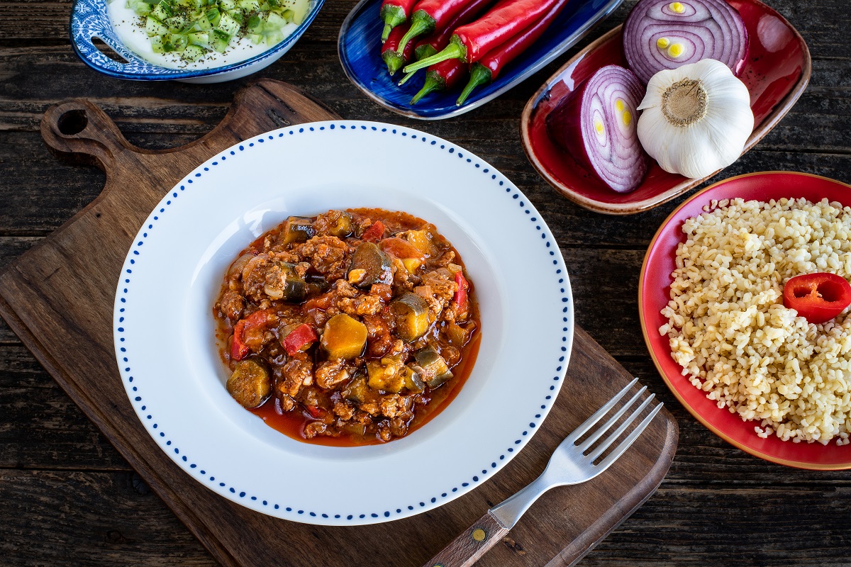 Eggplant,Moussaka,(,Patlican,Musakka,),On,The,Table.,Traditional