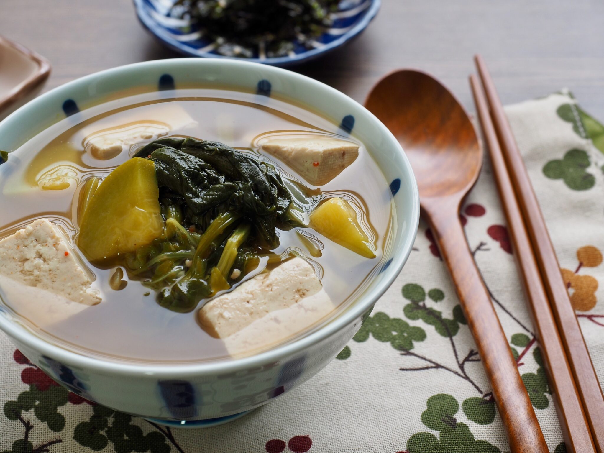 Korean,Food,Soybean,And,Spinach,Paste,Stew,,Doenjang,Guk,,Miso