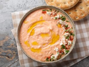 Tirokafteri,Is,A,Greek,Spicy,Feta,Dip,With,Creamy,Cheese,