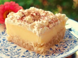 A,Piece,Of,Greek,Ekmek,Kataifi,With,Whipped,Cream,On