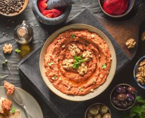 Arabic,Cuisine:,Middle,Eastern,Delicious,Dip”muhammara”.,It,Is,A,Hearty