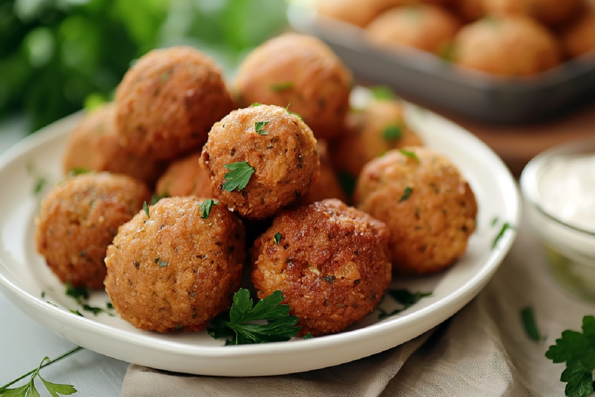 A,Plate,Of,Crispy,Golden,Brown,Falafel,Balls,,Sprinkled,With