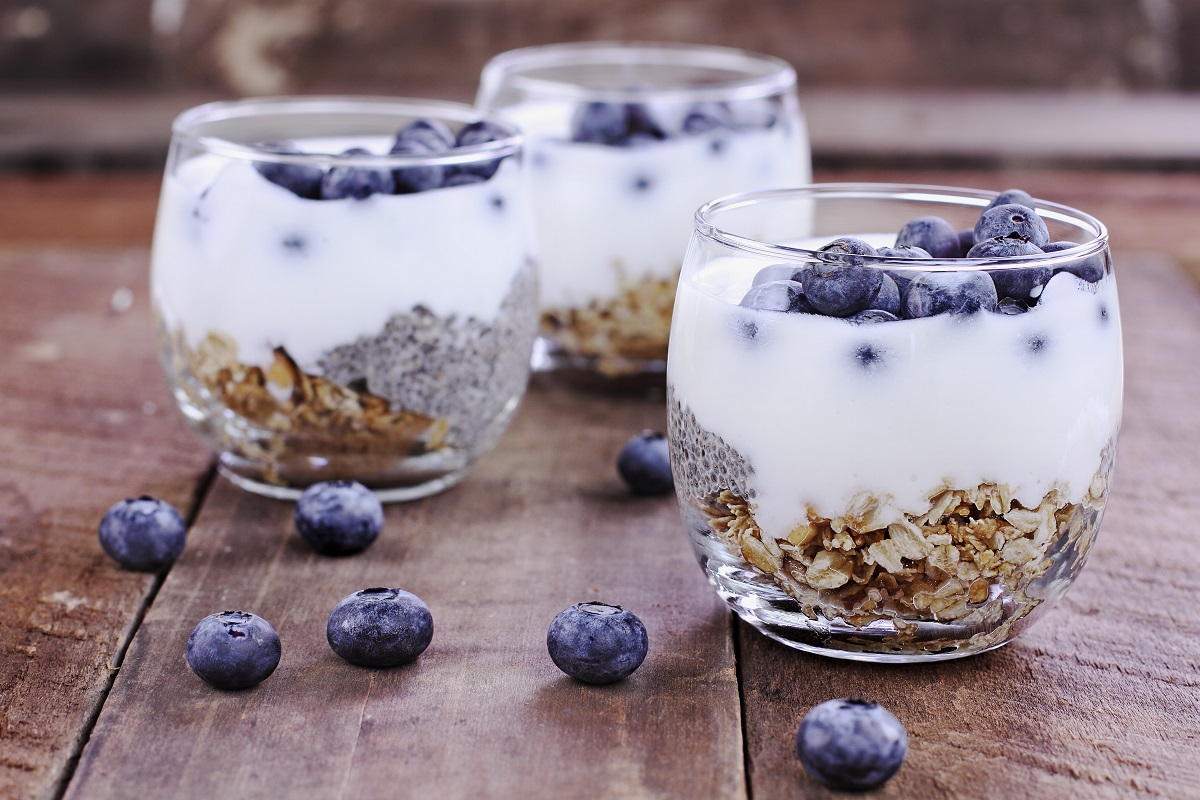 Kefir,Yogurt,And,Chia,Parfaits.,Kefir,Is,One,Of,The