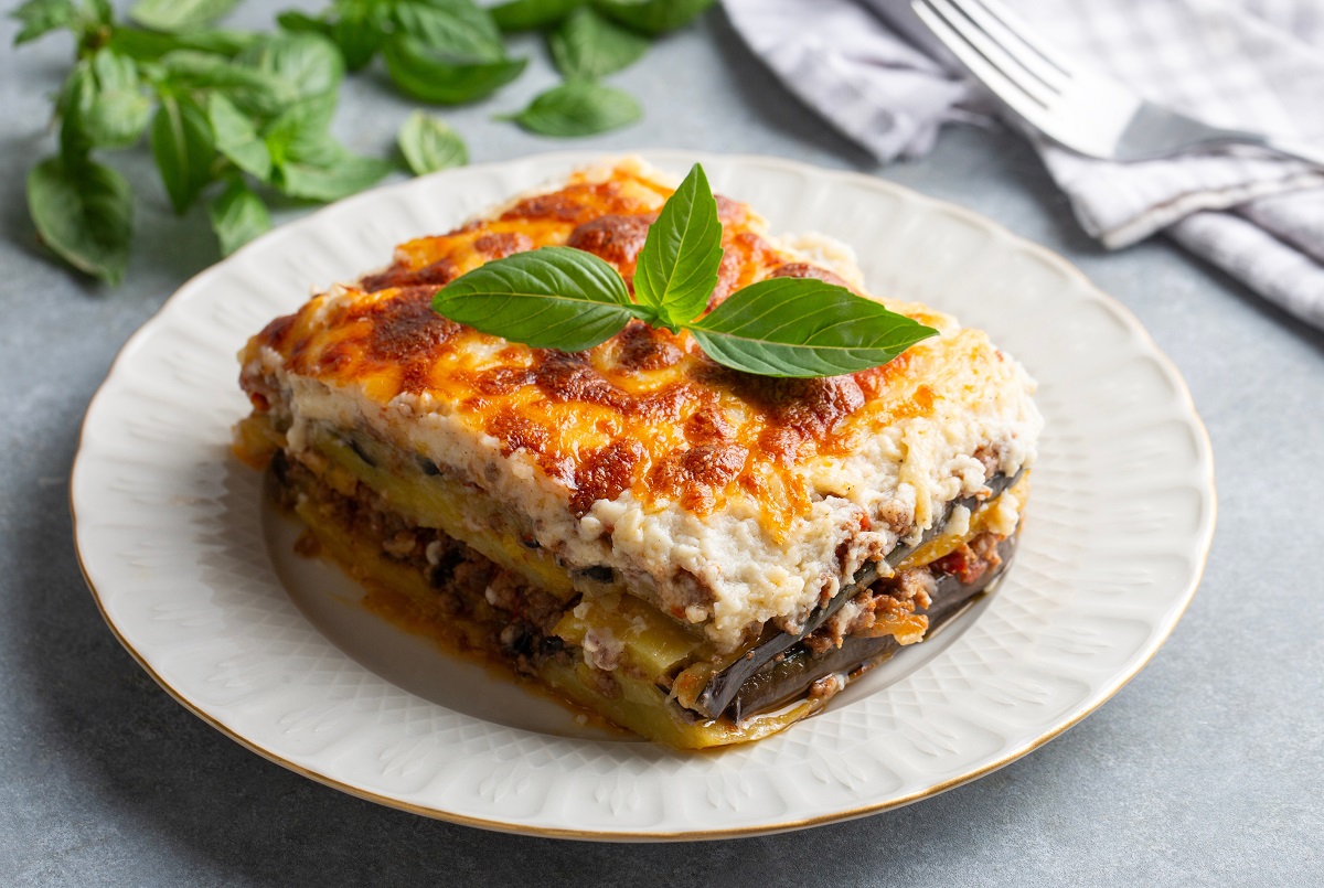 Traditional,Greek,Potato,And,Meat,Casserole,With,Cheese,-,Moussaka,