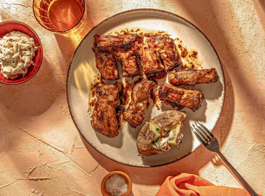 air fryer_παϊδάκια_χορινά_bbq