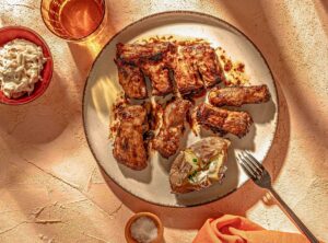 air fryer_παϊδάκια_χορινά_bbq