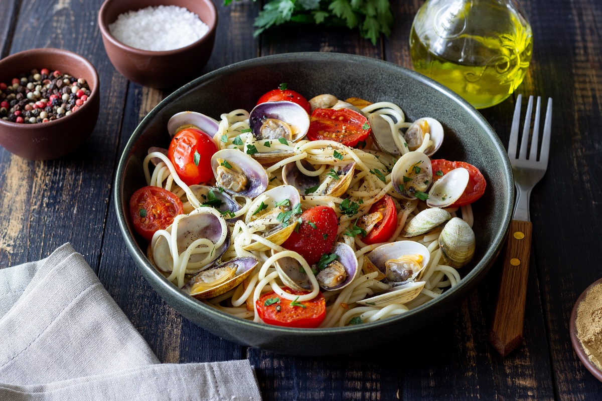 Pasta,With,Clams,Spaghetti,Alle,Vongole.,Italian,Food