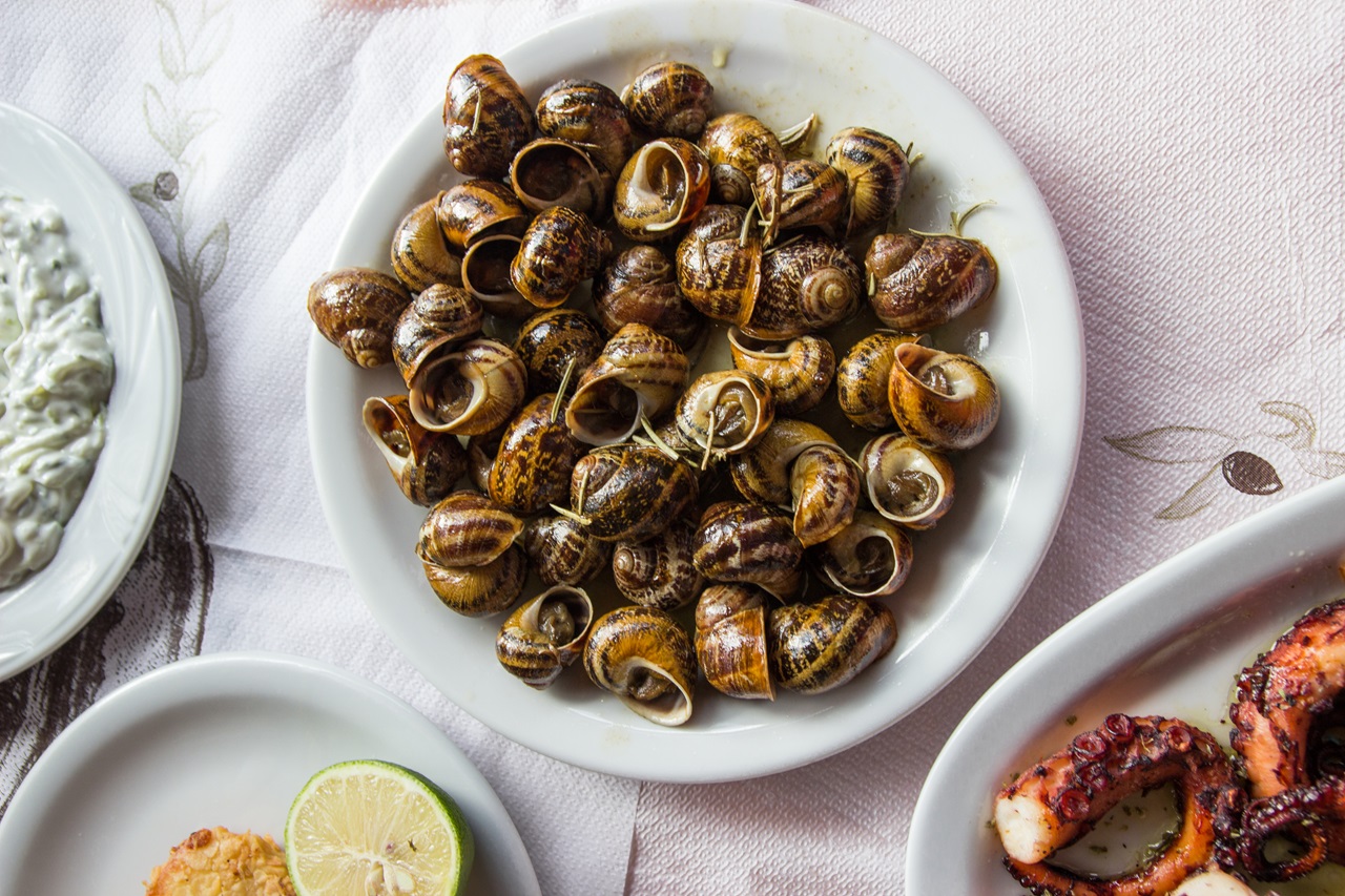 Snails,Fried,With,Rosemary,,Traditional,Cretan,Appetizer